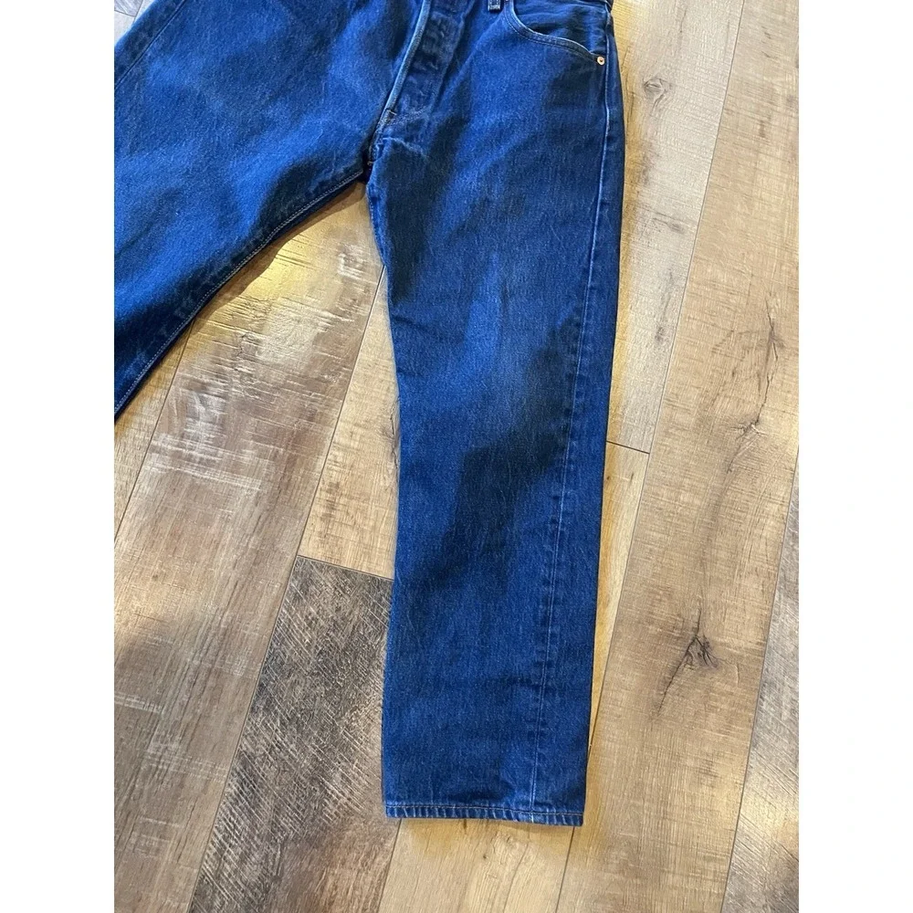 Levi's Men's 501 34x30 Original Straight Fit Jeans - Dark/ Indigo Medium Wash